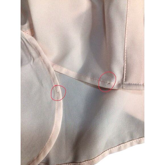 Talbots Pink Semi Sheer Pleated Tuxedo Style Button Down Blouse Size S Petite - Picture 9 of 9